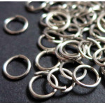 50x silberfarben Biegering 7mm x 1mm Bindering - Schmuckzubehör