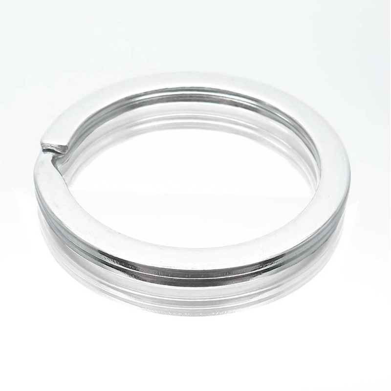 1x Edelstahl Schlüsselring 25mm flach silberfarben - Schlüsselanhänger - Leisure-Beads DIY