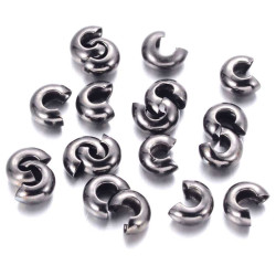Gunmetal Kaschierperlen 5mm Cover Crimp Perlen - gunmetal Schmuckzubehör