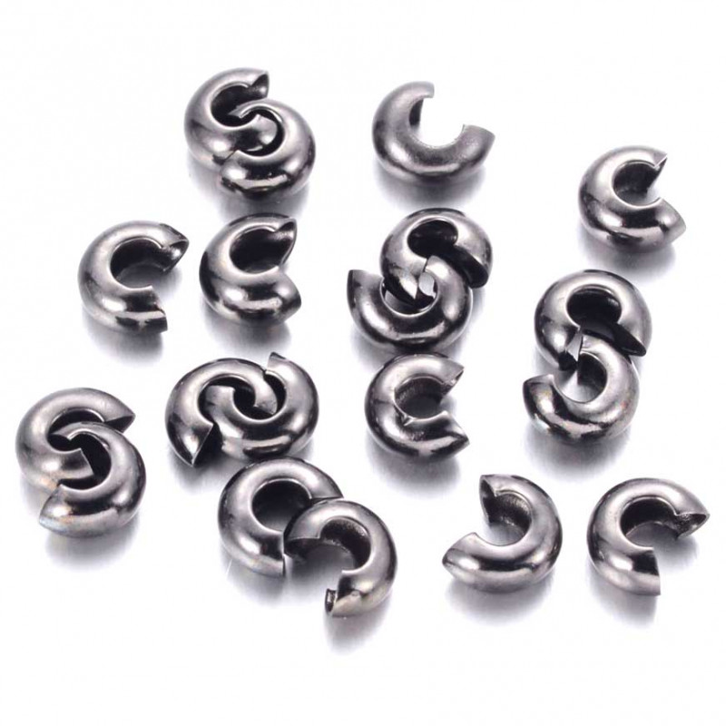 20 gunmetal Kaschierperlen 5mm - Schmuckzubehör - Leisure-Beads DIY
