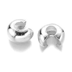 Hellsilberfarbene Kaschierperlen 4mm Cover Crimp Perlen - Schmuckzubehör