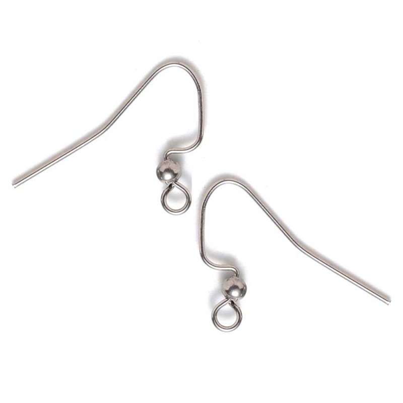 4 Stück Edelstahl Ohrfedern 17x22mm silberfarben mit Stopper - Schmuckzubehör - Leisure-Beads DIY