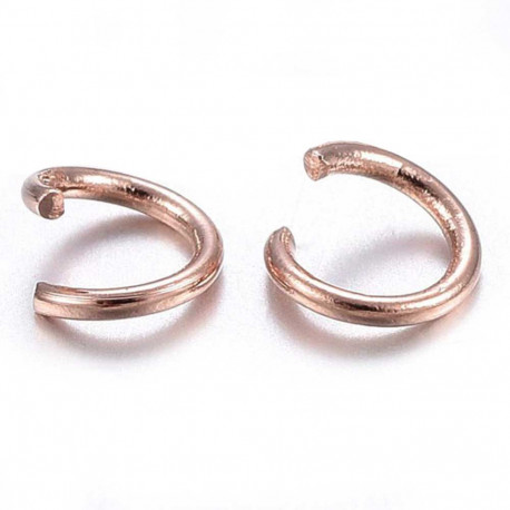 Leisure-Beads - 10x Edelstahl Biegering 4mm x 0,6mm rosegoldfarben - Schmuckzubehör