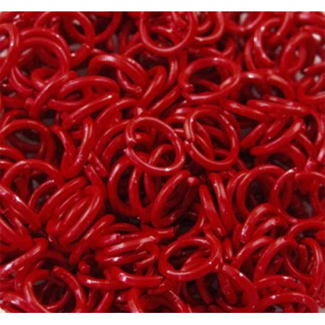 Leisure-Beads - 50x roter Biegering 5mm x 0,7mm aus Eisen rund - Schmuckzubehör