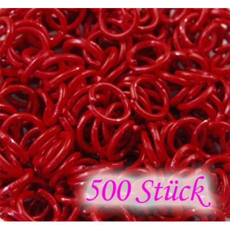 Leisure-Beads - 500x roter Biegering 5mm x 0,7mm aus Eisen rund - Schmuckzubehör