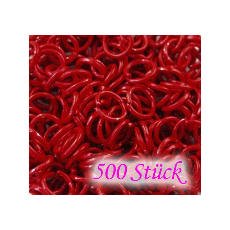 500x roter Biegering 5mm x 0,7mm aus Eisen rund - Schmuckzubehör - Leisure-Beads DIY