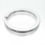 1x Edelstahl Schlüsselring 20mm flach silberfarben - Schlüsselanhänger
