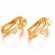 2x Edelstahl Ohrclips 16x12x7,5mm mit Öse goldfarben - Schmuckzubehör zum Ohrclips basteln