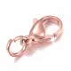 5x Edelstahl Karabinerhaken 12mm rosegoldfarben mit Biegering - Schmuckzubehör - Leisure-Beads DIY