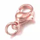 5x Edelstahl Karabinerhaken 10mm rosegoldfarben mit Biegering - Schmuckzubehör - Leisure-Beads DIY