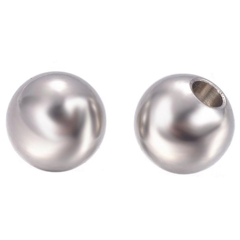 2x Edelstahl Abschluss Innen 2mm 6x6mm halb gebohrt Endkappe - Schmuckzubehör Endkappe - Leisure-Beads DIY