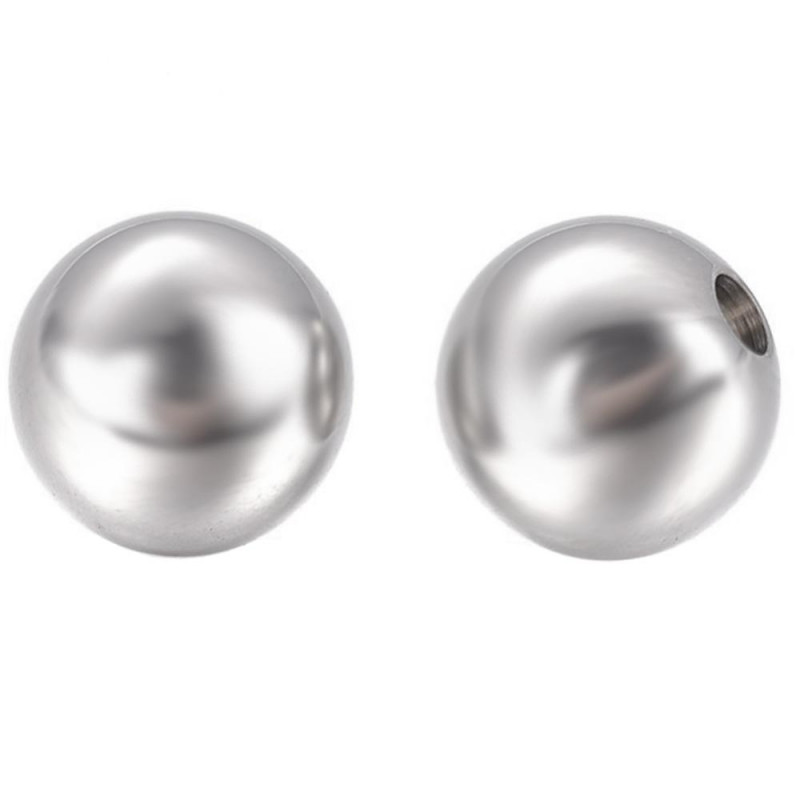 2x Edelstahl Abschluss Innen 2mm 8x8mm halb gebohrt Endkappe - Schmuckzubehör Endkappe - Leisure-Beads DIY