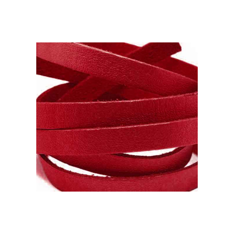 1m dunkelrotes Kunstlederband 8mm x 1,5mm matt - Schmuckzubehör Lederband - Leisure-Beads DIY