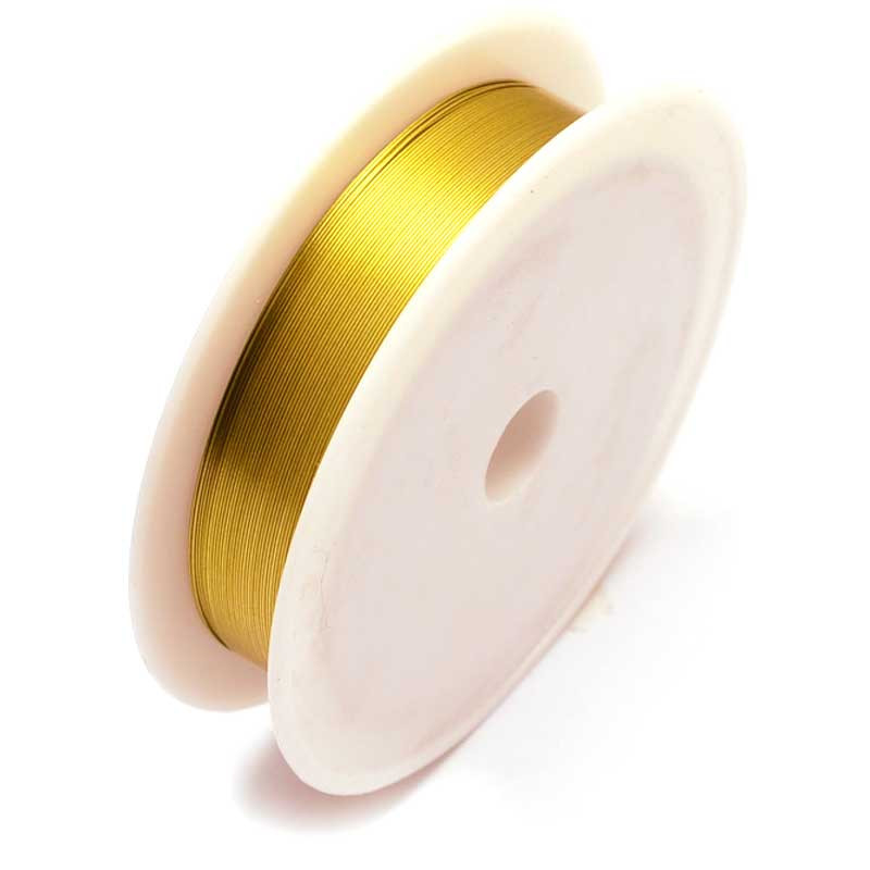 12m Goldfarbener Eisendraht 0,4mm Schmuckdraht - Schmuckzubehör - Leisure-Beads DIY