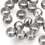 10x Edelstahl Perle 3x2mm Loch 2mm silberfarben - Schmuckzubehör