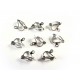 8 Stück / 4 Paar Ohrclips (1) ca. 12x12mm silberfarben - Schmuckzubehör zum Ohrclips selbermachen