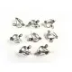 8 Stück / 4 Paar Ohrclips (1) ca. 12x12mm silberfarben - Schmuckzubehör zum Ohrclips selbermachen - Leisure-Beads DIY