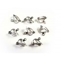 8 Stück / 4 Paar Ohrclips (1) 12x12mm silberfarben - Schmuckzubehör zum Ohrclips selbermachen