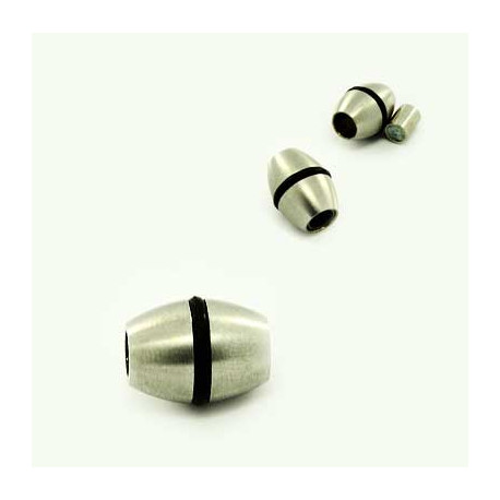 Leisure-Beads - 1x Edelstahl Magnetverschluss II. Wahl Innen 4mm 13x10mm silberfarben- Schmuckzubehör