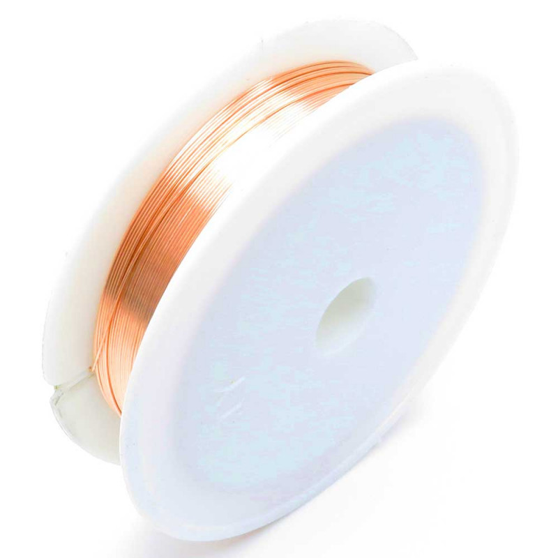 12m rosegoldfarbener Eisendraht 0,4mm Schmuckdraht auf Rolle - Schmuckzubehör - Leisure-Beads DIY