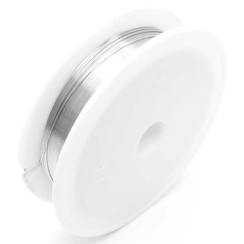 12m silberfarbener Eisendraht 0,4mm Schmuckdraht - Schmuckzubehör - Leisure-Beads DIY