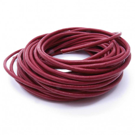 Leisure-Beads - 95cm weinrote Lederschnur 2mm - Schmuckzubehör