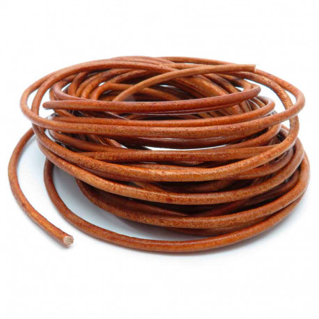 Leisure-Beads - 95cm braune Lederschnur 2mm Lederband - Schmuckzubehör Lederband