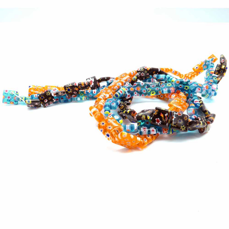 3x Strang bunte Millefiori Perlen MIX 33 - Schmuckzubehör - Leisure-Beads DIY