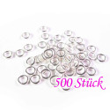 500x geschlossener Ring 4x0,8mm rund in hellsilberfarben - Schmuckzubehör