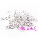 500x geschlossener Ring 4x0,8mm rund in hellsilberfarben - Schmuckzubehör - Leisure-Beads DIY
