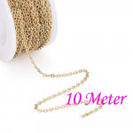 10m Edelstahl Gliederkette 2,5x2mm goldfarben - Schmuckzubehör