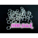 1000x Biegering hellsilberfarben 5mm x 0,8mm rund Bindering - Schmuckzubehör Biegering