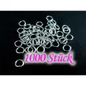 1000x Biegering hellsilberfarben 5mm x 0,8mm rund Bindering - Schmuckzubehör Biegering - Leisure-Beads DIY