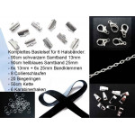 Bastelset für Halsband 13mm + 25mm Halsband mit Samtband und Verschlüssen - Schmuckzubehör
