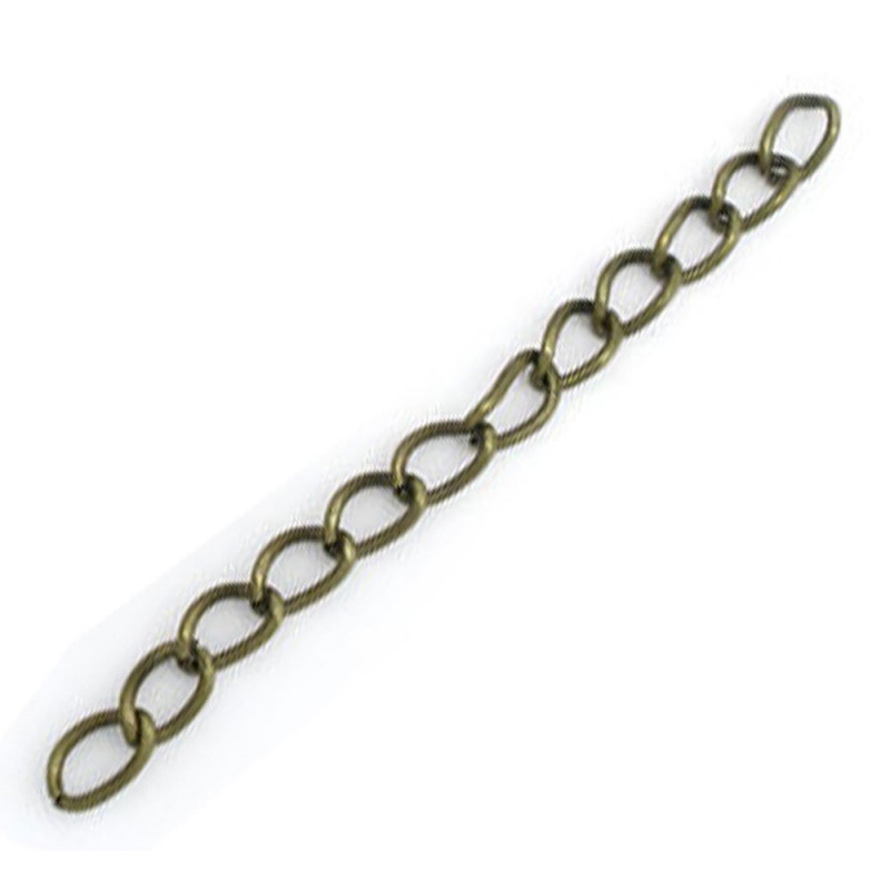10x 5cm bronzefarben Verlängerungskette 3mm - Schmuckzubehör - Leisure-Beads DIY