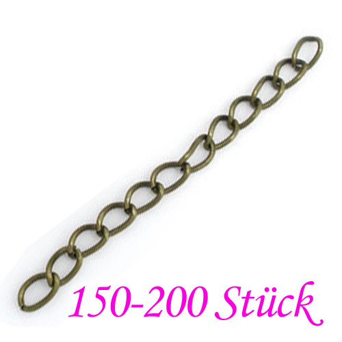 Leisure-Beads - 150-200x 5cm bronzefarben Verlängerungskette 3mm - Schmuckzubehör