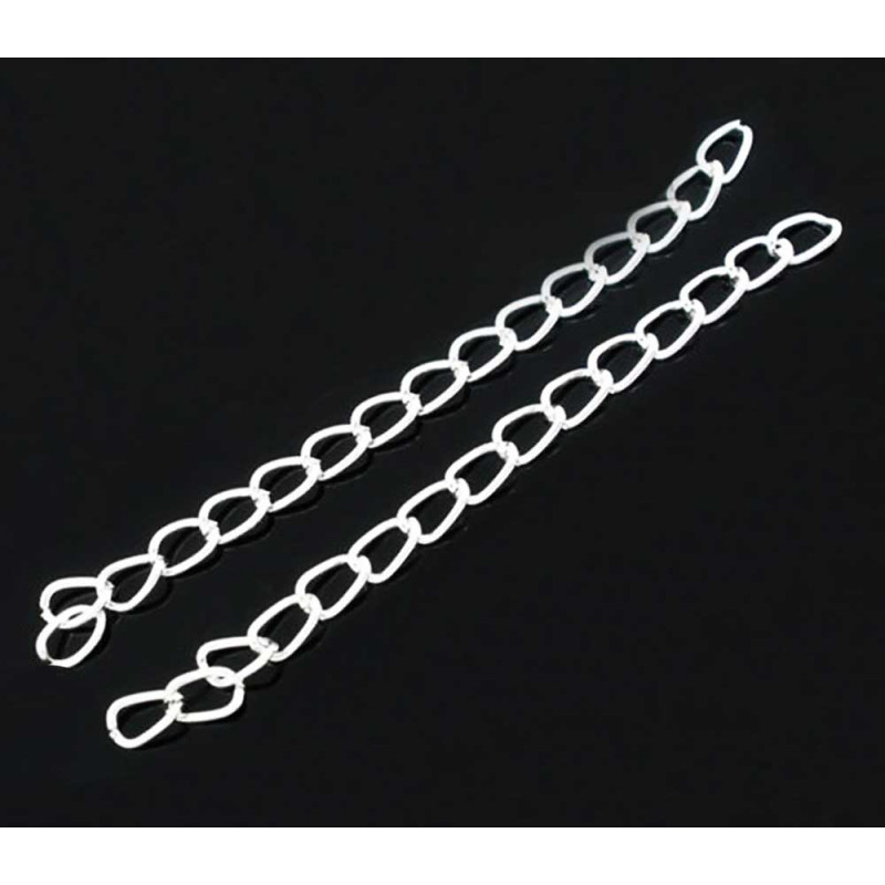 10x 5cm hellsilberfarbene Verlängerungskette 3mm - Schmuckzubehör - Leisure-Beads DIY