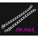 100x hellsilberfarbene Verlängerungskette 3mm platinfarbenes Verlängerungskettchen - Schmuckzubehör - Leisure-Beads DIY