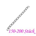 150-200x 5cm gunmetal Verlängerungskette 3,5mm metallschwarze Verlängerungskettchen - Schmuckzubehör - Leisure-Beads DIY