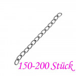 150-200x 5cm gunmetal Verlängerungskette 3,5mm metallschwarze Verlängerungskettchen - Schmuckzubehör