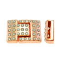 1x rosegoldfarben Strass Magnetverschluss 24x16x8mm Innen 13x2mm rosegoldfarben Einklebverschluss - rosegoldfarben Schmuckzubeh