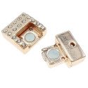 1x rosegoldfarben Magnet Verschluss mit Strass 24x16x8mm rosegoldfarben Verschluss zum Einkleben - rosegoldfarben Schmuckzubehö