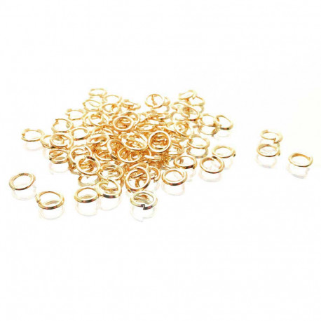 Leisure-Beads - 50x 18K vergoldet Edelstahl Biegering 5mm x 0,7mm Binderinge - Schmuckzubehör