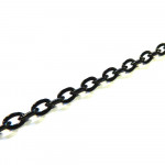 1m schwarze Edelstahl Gliederkette 4x3mm - Schmuckzubehör Edelstahl