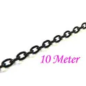10m Schwarze Edelstahl Kette 4x3mm - Schmuckzubehör Edelstahl - Leisure-Beads DIY