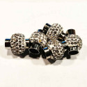 Silberfarbener Strass Magnet Verschluss 14x18mm Innen 7mm Edelstahl Verschluss zum Einkleben Zylinder - Schmuckzubehör