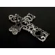 1x großes Kreuz Anhänger Kruzifix silberfarben Schmuckanhänger ca. 38x25mm - Schmuckzubehör - Leisure-Beads DIY