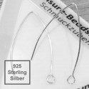 2x 925 Sterling Silber Ohrhaken 38mm 925er Ohrfedern - Schmuckzubehör