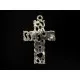 1x großes Kreuz Anhänger Kruzifix silberfarben Schmuckanhänger ca. 38x25mm - Schmuckzubehör - Leisure-Beads DIY