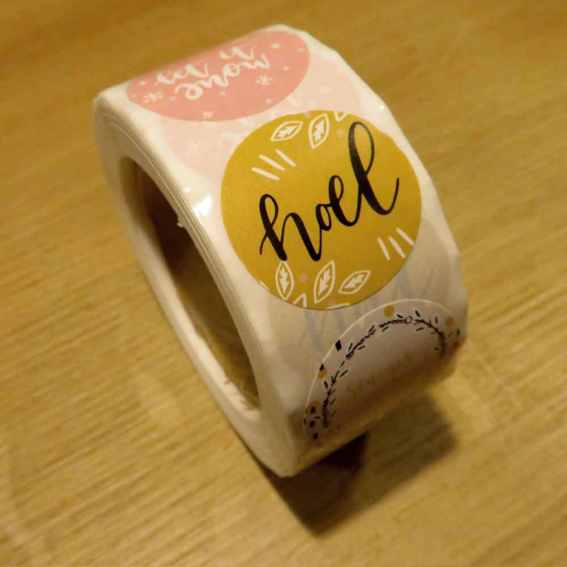 500 Sticker Durchmesser 25mm Weihnachats Aufkleber DIY - Schmuckzubehör Schmuckverpackung